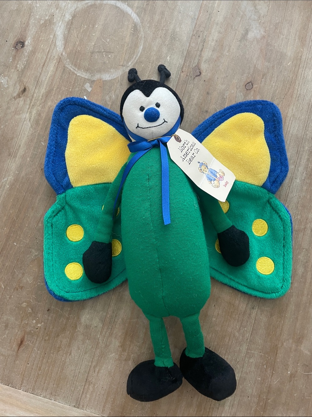 Vintage Green & Blue Butterfly -  Stuffed Animal Bed Bugs North American Bear Co
